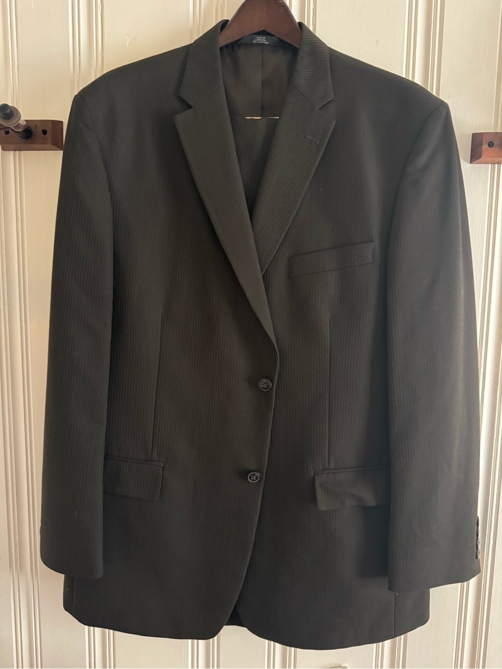 Haggar Dark Brown Pinstripe Two-Button Suit
